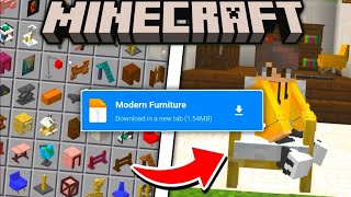 Minecraft pe 121 🤯furniture mod 🎁 [upl. by Lilia]