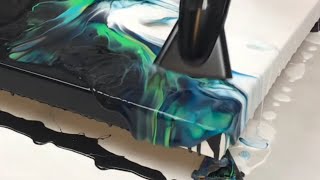 Acrylic Pouring with a Hairdryer  Gorgeous Northern Lights [upl. by Atinauj310]