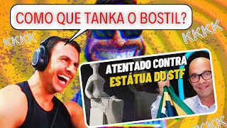 SUPER XANDÃO REAGINDO ATENTADO CONTRA ESTÁTUA DO STF ALLAN DOS PANOS REACT [upl. by Asilrak]