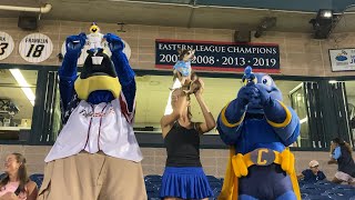 Simba Cam with the mascots baseball trentonthunder mascots simbacam [upl. by Anilet569]