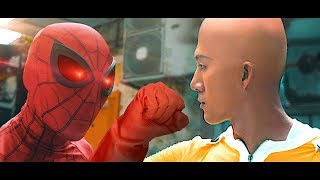 SpiderMan VS One Punch Man in Real Life LiveAction [upl. by Esinahs]