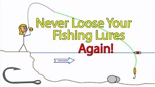 How to free a snagged fishing hook in a river Genie in a bottle trick [upl. by Webber]