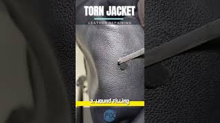 How to Repair LEATHER JACKET DAMAGE at home  leather damage restore  damaged leather restoration [upl. by Josie]