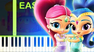 SHIMMER AND SHINE THEME  EASY Piano Tutorial [upl. by Nerual]