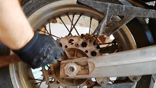 ktm 640 lc4 chain and sprockets replacement  oil change [upl. by Colburn118]