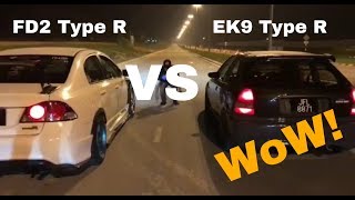 Vtec On  FD2R VS EK9 [upl. by Mellitz923]