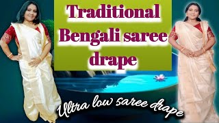 Saree draping styleTraditional Bengali saree drapesareedraping youtube stylonitymakeuptutorial [upl. by Dorcus758]