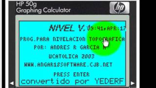 HP 50g NIVELACION TOPOGRAFICA NIVEL TOPOGRAFIA [upl. by Nyssa]