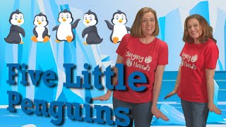 Makaton  FIVE LITTLE PENGUINS  Singing Hands [upl. by Belak]