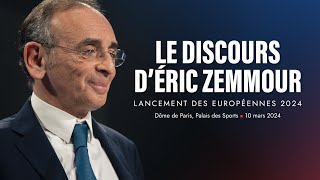 Discours d’Eric Zemmour pour lancer la campagne des Européennes [upl. by Jeffery]