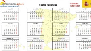 Calendario laboral 2021 próximos días festivos puentes y Semana Santa [upl. by Mulac]