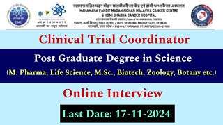 MPharm  PG degree in Science candidates  Online InterviewWalk Interview in TMC VARANASI mpharm [upl. by Leonid970]