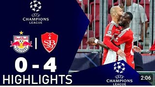 Red Bull Salzburg vs Brest 04 All Goals amp Extended Highlights  UEFA Champions league [upl. by Eihctir]