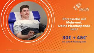 BioLife Plasmazentrum  Ehrensache  Plasma spenden  Alex [upl. by Enitsugua]