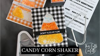 Halloween Shaker Card Made Easy StepbyStep Guide to the Candy Corn Shaker Pouch and Die Set [upl. by Nosreh]