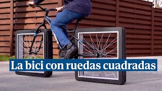 Un invento redondo llega la bicicleta con ruedas cuadradas [upl. by Desdee446]