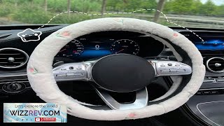 1pc Plush Embroidered Tulip Pattern AntiSlip Comfortable Steering Wheel Cover Fit Review [upl. by Nirehtak793]