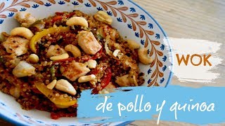 WOK DE POLLO Y QUINOA  RECETA SALUDABLE [upl. by Spindell346]