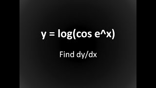 y  logcos ex Find dydx  NCERT  CalculusCheck  Class12 [upl. by Jochbed180]