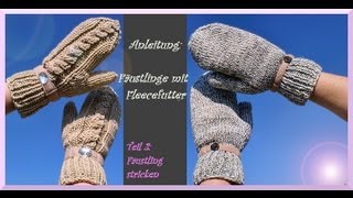 Handschuhe stricken  Teil 2  Fäustling stricken [upl. by Namra]