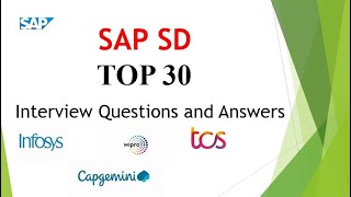 TOP 30 SAP SD Interview Questions and Answers  SAP SD Interview Questions [upl. by Burner]