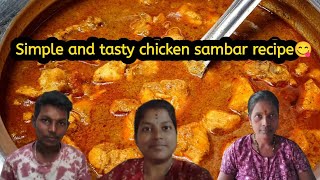 Simple and tasty chicken sambar recipe😋Ramya shetty vlogs [upl. by Haimes]