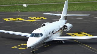 NetJets Cessna 680 Citation Latitude  Landing amp Takeoff in Angoulême LFBU [upl. by Asen59]