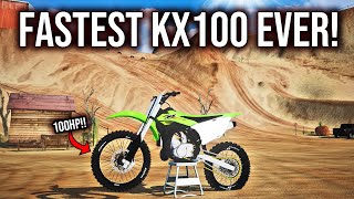 RIDING THE FASTEST KX100 OF ALL TIME IN MX BIKES OVER 100HP [upl. by Kathryn]