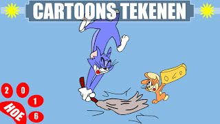 Tom en Jerry Tekenen in 3 MINUTEN  Leren tekenen voor kinderen en beginners 9 [upl. by Tomkins]