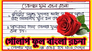 Golap phul Bangla rachana  গোলাপ ফুল বাংলা রচনা  আমার প্রিয় ফুল গোলাপ bangla essay for red rose [upl. by Coray199]