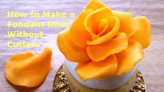 How to make fondant roses without using cutters [upl. by Adnamaa116]