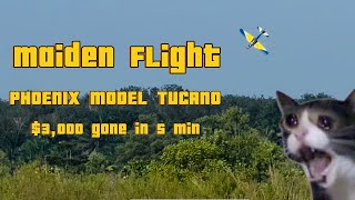 The worst that could happen to you on a maiden flight is a total lost crash Phoenix model Tucano [upl. by Maurreen]