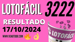 🍀 Resultado Lotofácil 3222 [upl. by Amersham]