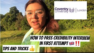 How I passed Coventry university credibility interview in first attempt🇬🇧‼️Detailed answers‼️ [upl. by Ahsenrad29]