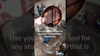 Cleaning a carbon steel pan cooking carbonsteel fryingpan cookware [upl. by Lippold]