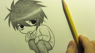 Drawing Time Lapse Chibi quotLquot from Death Note [upl. by Lehet]