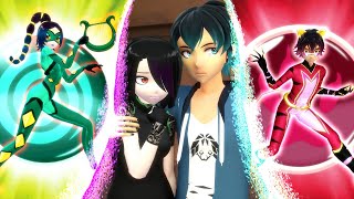 【MMD】Miraculous ☆ Twins Team Luka amp Juleka kwami swap transformations「Short Story FANMADE」 [upl. by Hareehat]