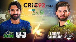 Multan Sultans VS Lahore Qalandars  Match 14  Live  Review  PSL 9 2024 Live  Scorecard [upl. by Margetts]