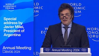 Special address by Javier Milei President of Argentina  Davos 2024  World Economic Forum [upl. by Twyla839]