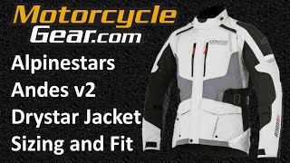 Alpinestars Andes v2 Drystar Jacket Sizing and Fit Guide [upl. by Noak]