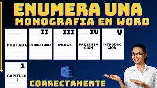 COMO ENUMERAR UNA MONOGRAFIA EN WORD 2024 [upl. by Nobie]