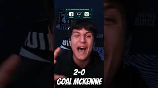 REACTION AL GOAL DI MCKENNIE VS MANCHESTER CITY🏆 ytshort calcio [upl. by Ellesij]