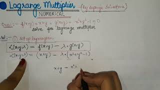 🔴NUMERICAL concept Lagrange Multipliers ✅️ by Supriya Srivastava [upl. by Suiradal]