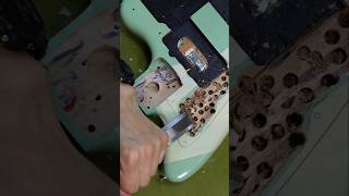 Making an Upper Control Cavity For My Player II Series Fender Jazzmaster guitar fender jazzmaster [upl. by Clorinde599]