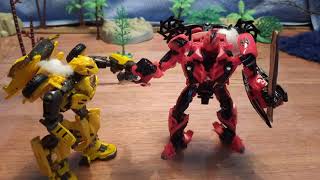 transformers stinger VS Bumblebee stop motion film [upl. by Bronny]