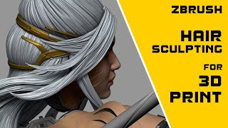 Hair Sculpting for 3D Print Zbrush Tutorial [upl. by Alves583]