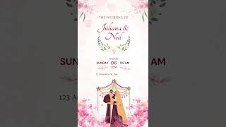 Pink Floral Watercolor Wedding Invitation Mobile Video [upl. by Schrader]