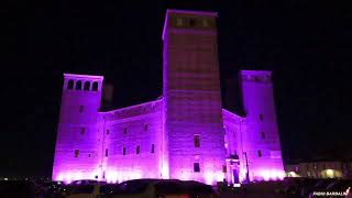 Castello degli Acaja a Fossano in rosa per il Giro dItalia 2024 [upl. by Nerral]