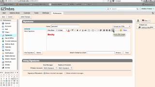 Creating Signatures in Zimbra 8 [upl. by Eveneg264]