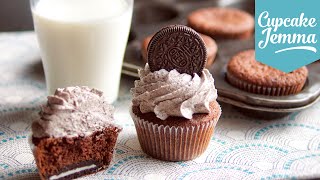 Cookies amp Cream Oreo Cupcake Recipe  Cupcake Jemma [upl. by Anilek532]